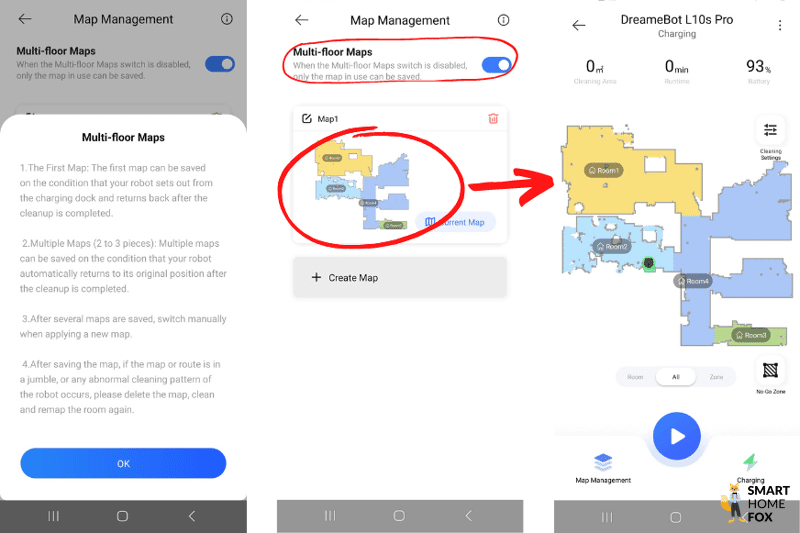 Карта квартиры Dreame l10s Pro в приложении для мобильного телефона.